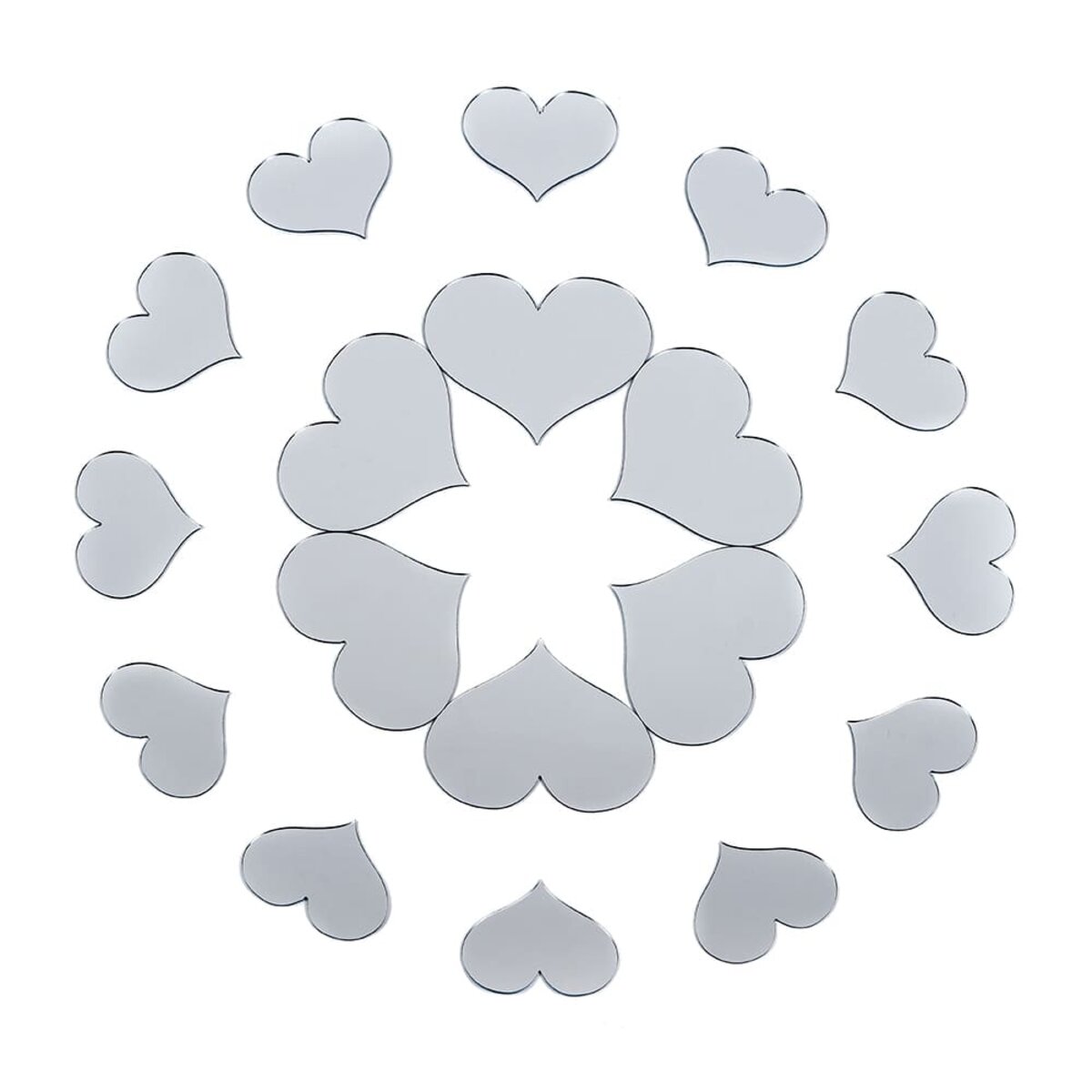 Зеркальный декор акриловый самоклеющийся серебро, 18шт (D) SW-00002524