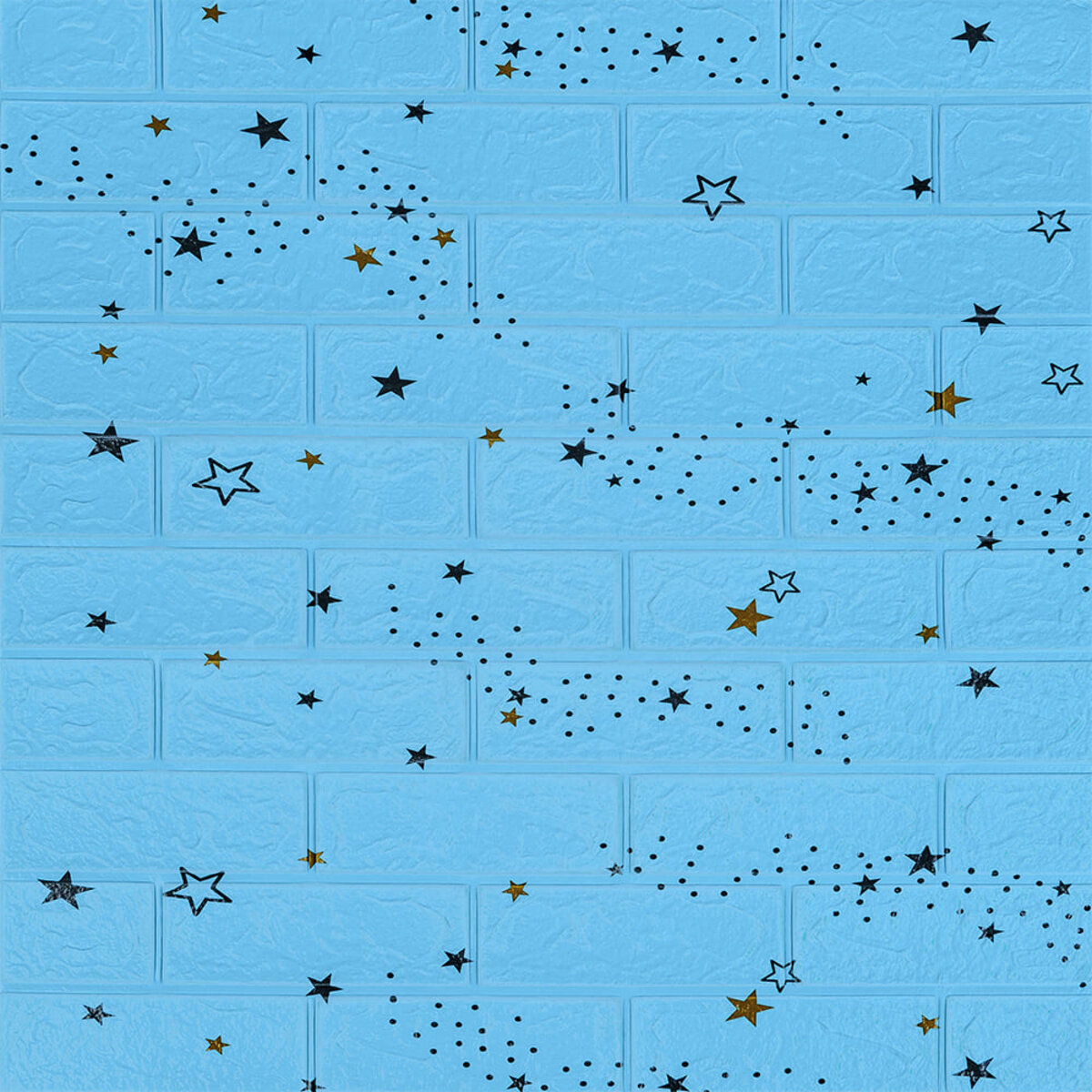Самоклеящаяся 3D панель голубые звезды 700х770х3мм (321) SW-00001342