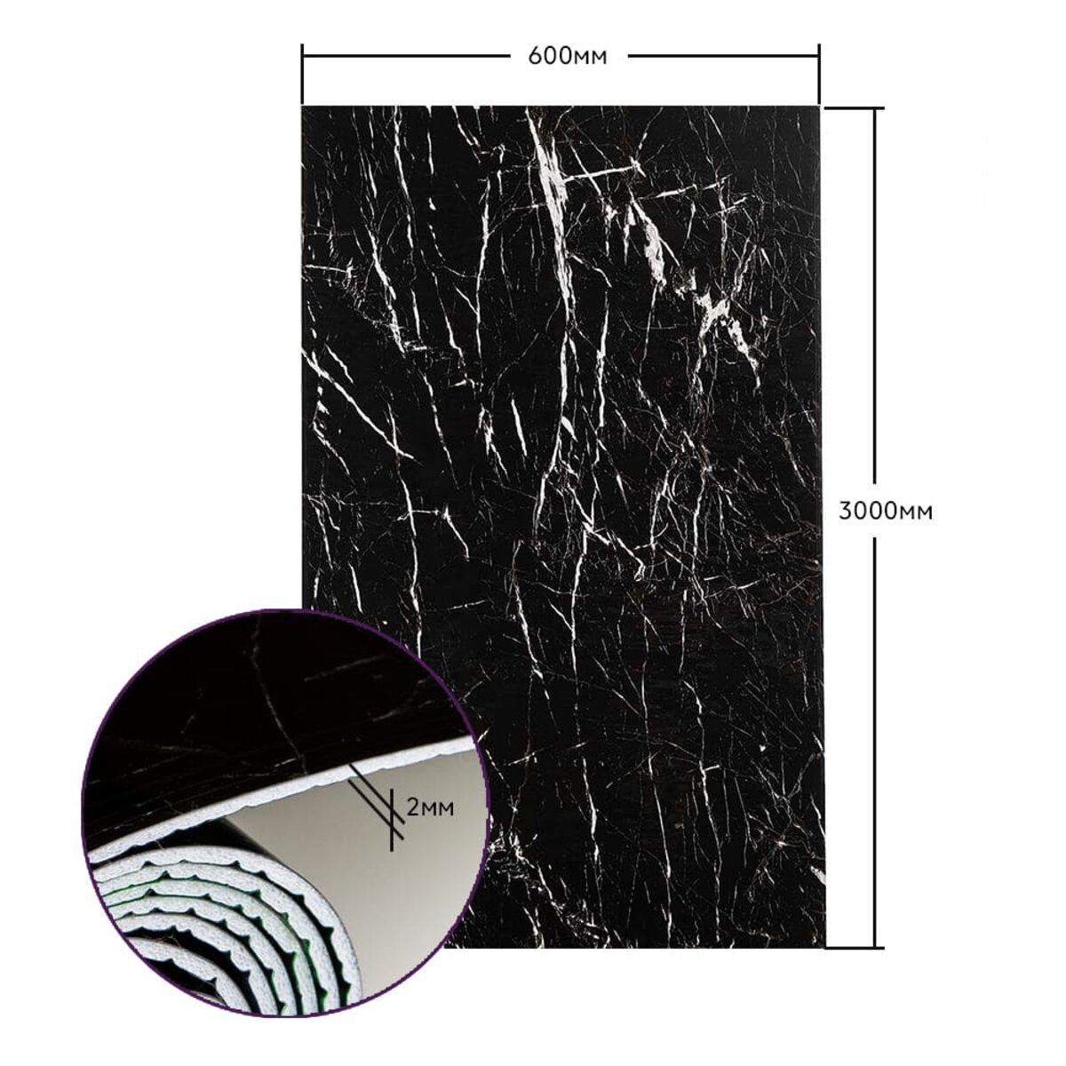 Самоклеящаяся стеновая PET плитка в рулоне 600*3000*2mm SW-00001694 — изображение 3