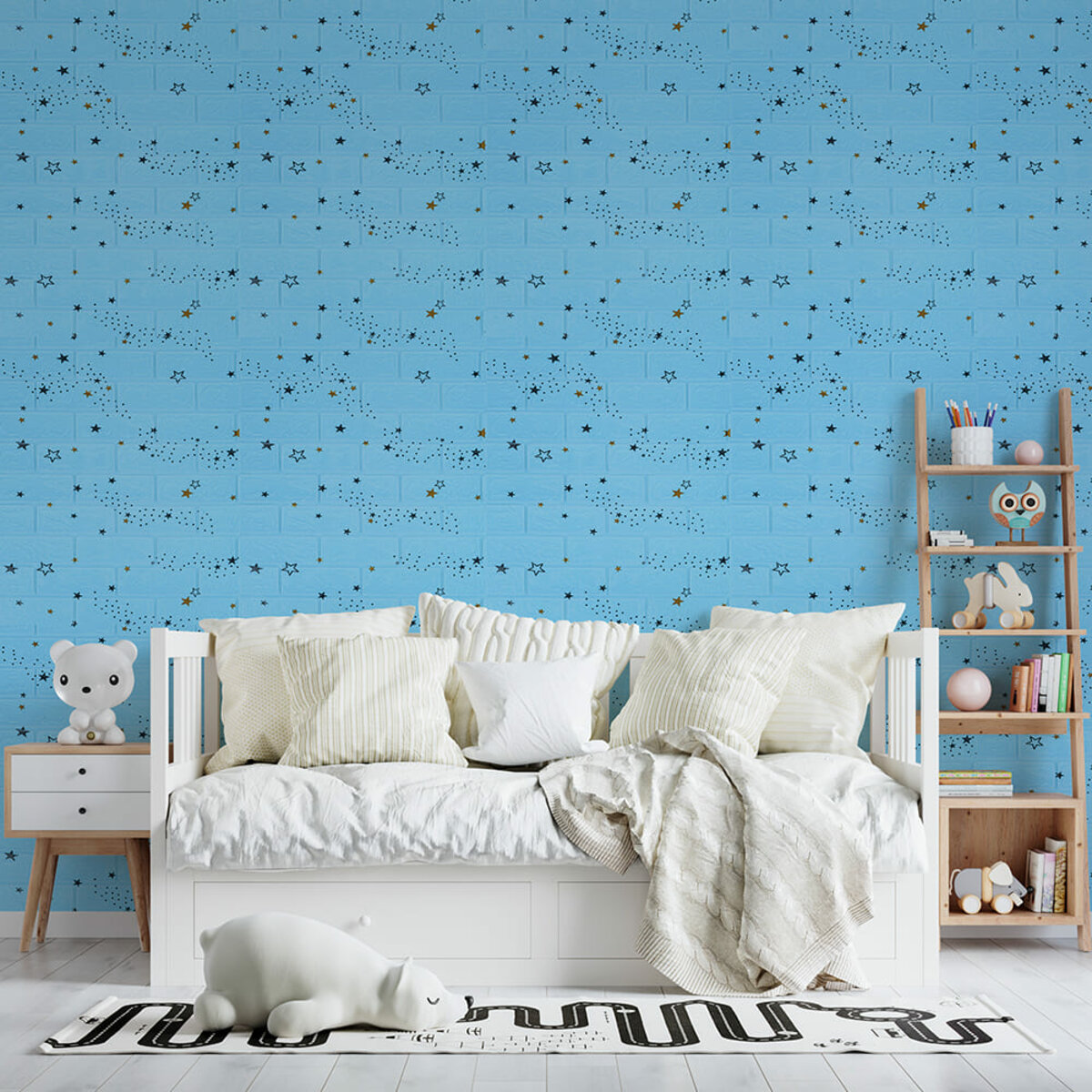Самоклеящаяся 3D панель голубые звезды 700х770х3мм (321) SW-00001342 — изображение 5