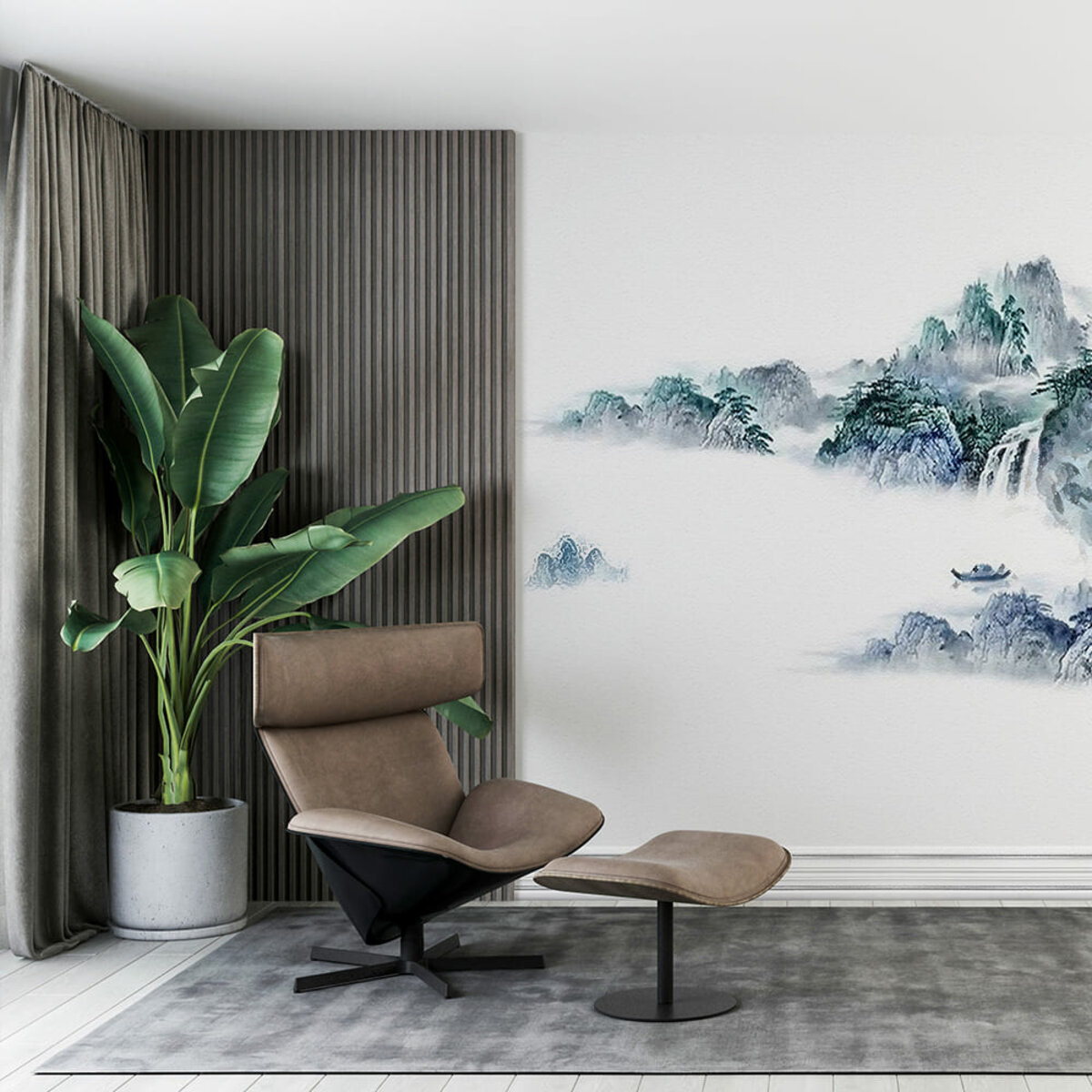 Плинтус РР самоклеющийся белый с серой полоской 2300*140*4мм (D) SW-00001809 — изображение 6