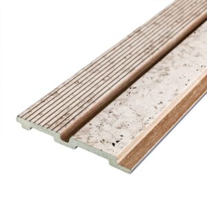 Рейка декоративная PS кремовый мрамор с золотыми вкраплениями 2900х120х12мм SW-00001748