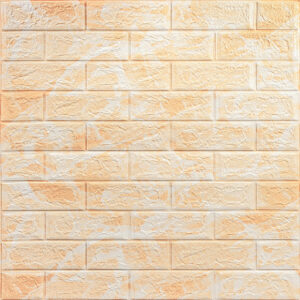 Декоративная 3D панель самоклейка под кирпич Бежевый мрамор 700x770x5мм (062) SW-00000032