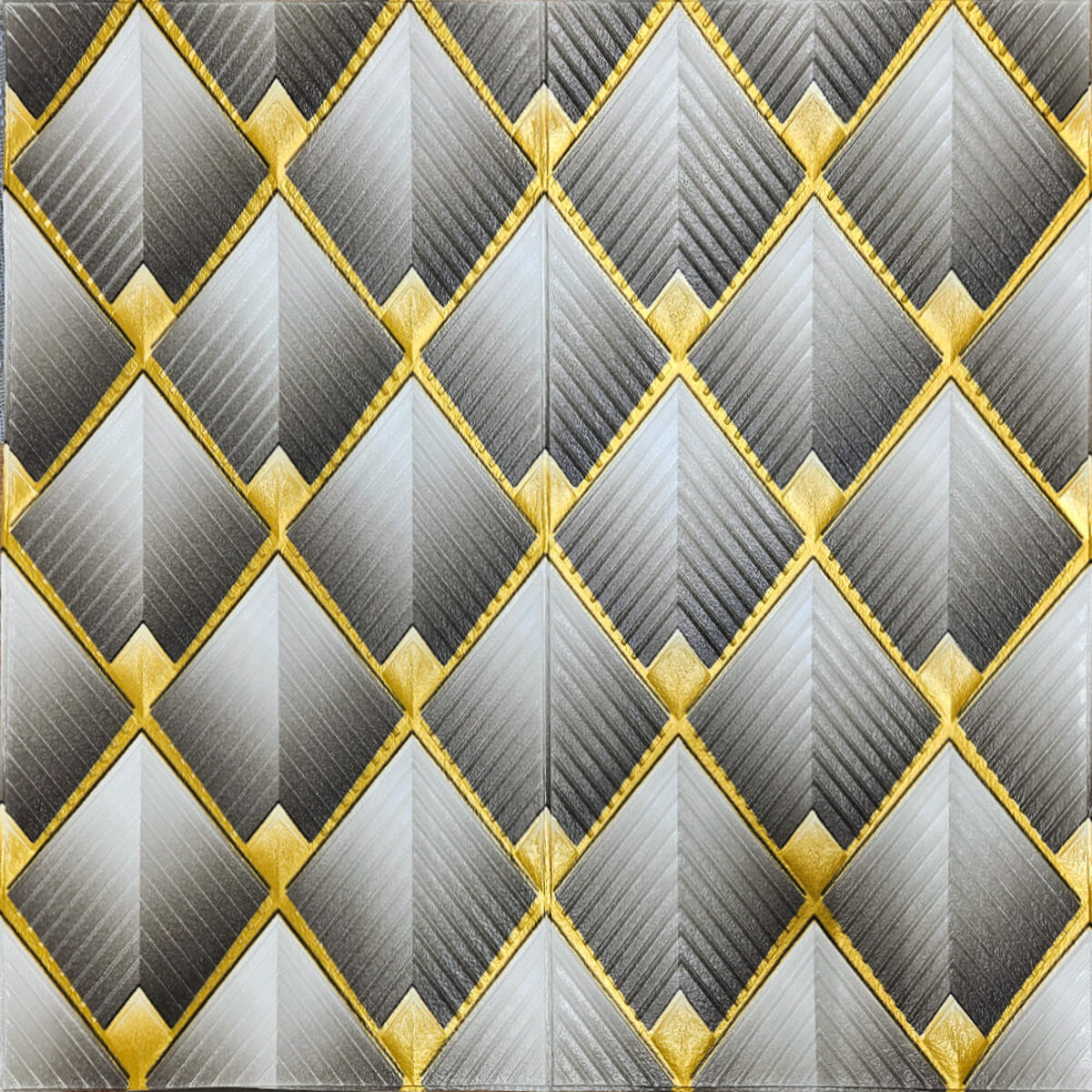 Панель стеновая 3D 700х700х4мм ромбы серые (D) SW-00001986