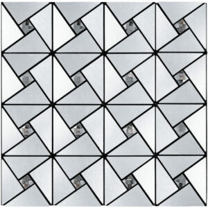 Самоклеющаяся алюминиевая плитка серебро со стразами 300х300х3мм SW-00001325 (D)