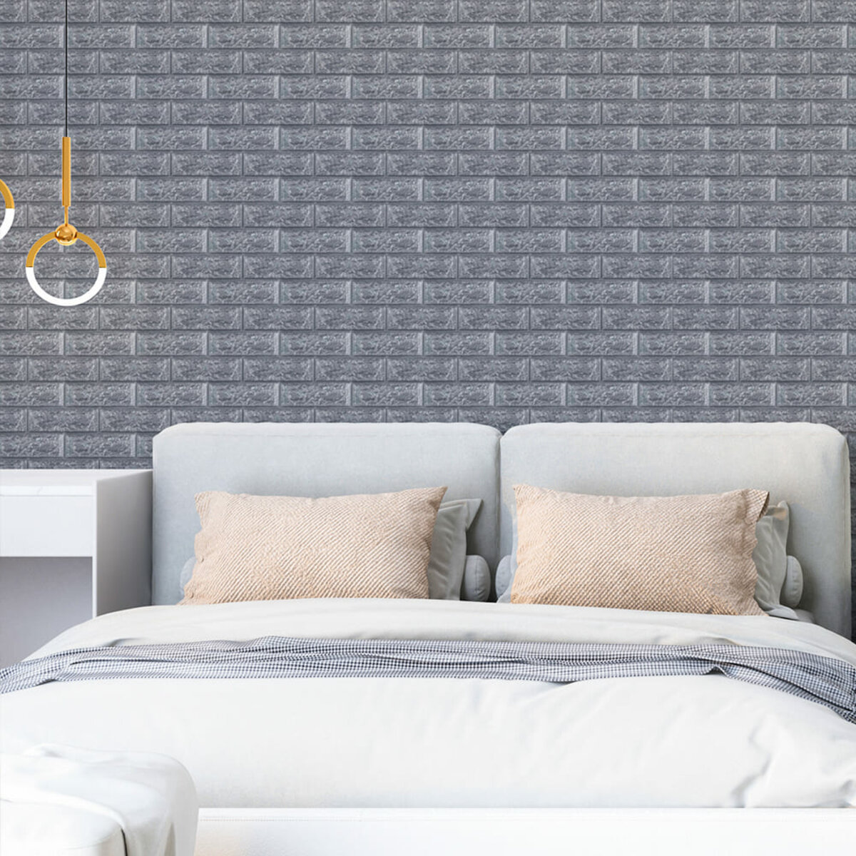 Самоклеющаяся 3D панель под серебряный кирпич в рулоне 19600x700x3мм (R017-3-20) SW-00001197 — изображение 5