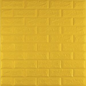 3D панель самоклеющаяся кирпич Желтый 700x770x5мм (010-5) SW-00000146