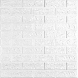 3D панель самоклеющаяся кирпич Белый Матовый 700х770х5мм (001-5M) SW-00000587