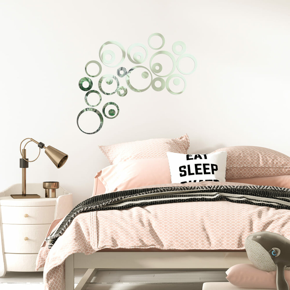 Зеркальный декор акриловый самоклеющийся серебро, 24шт (D) SW-00002523 — изображение 5