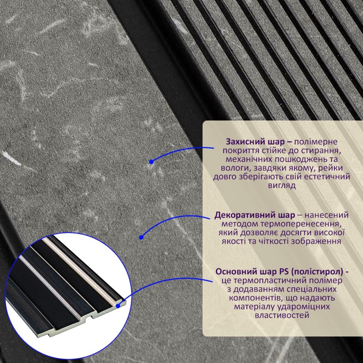 Рейка декоративная PS серый мрамор 2900х120х12мм SW-00001751 — изображение 8