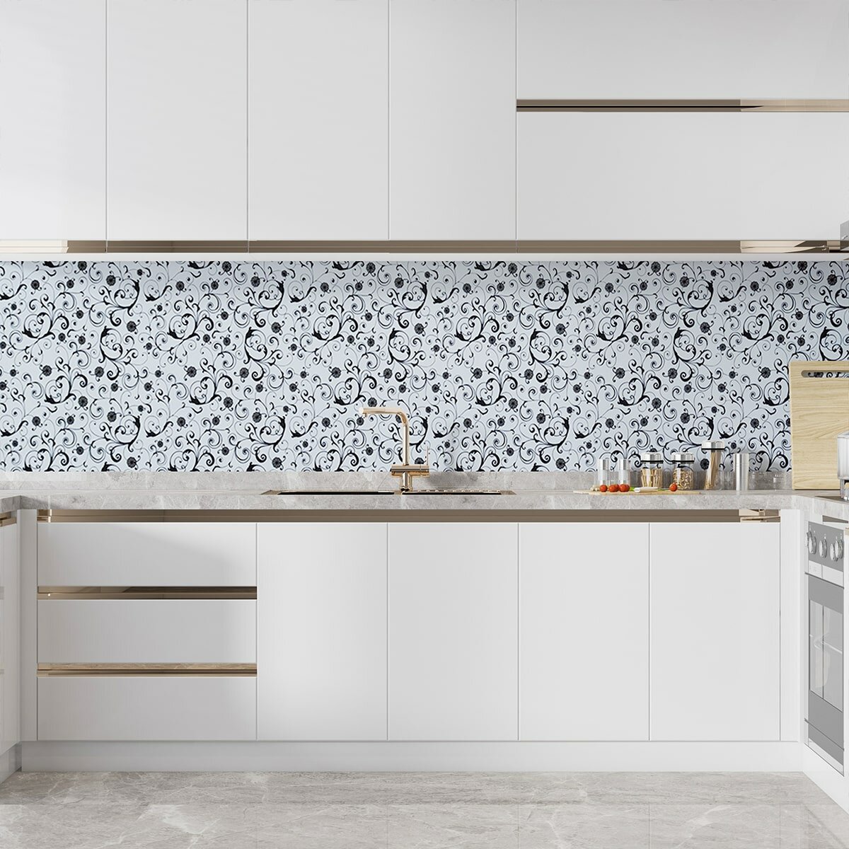 Самоклеющаяся пленка белые вензеля 0,45х10м (10175) SW-00000828 — изображение 5