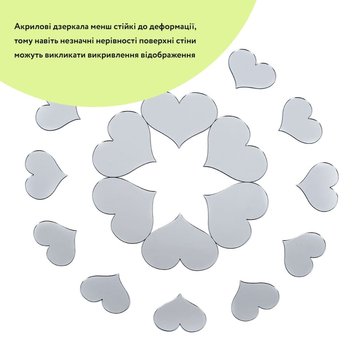 Зеркальный декор акриловый самоклеющийся серебро, 18шт (D) SW-00002524 — изображение 2