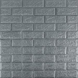3D панель самоклеющаяся кирпич Серебро 700х770х5мм (017-5) SW-00000038