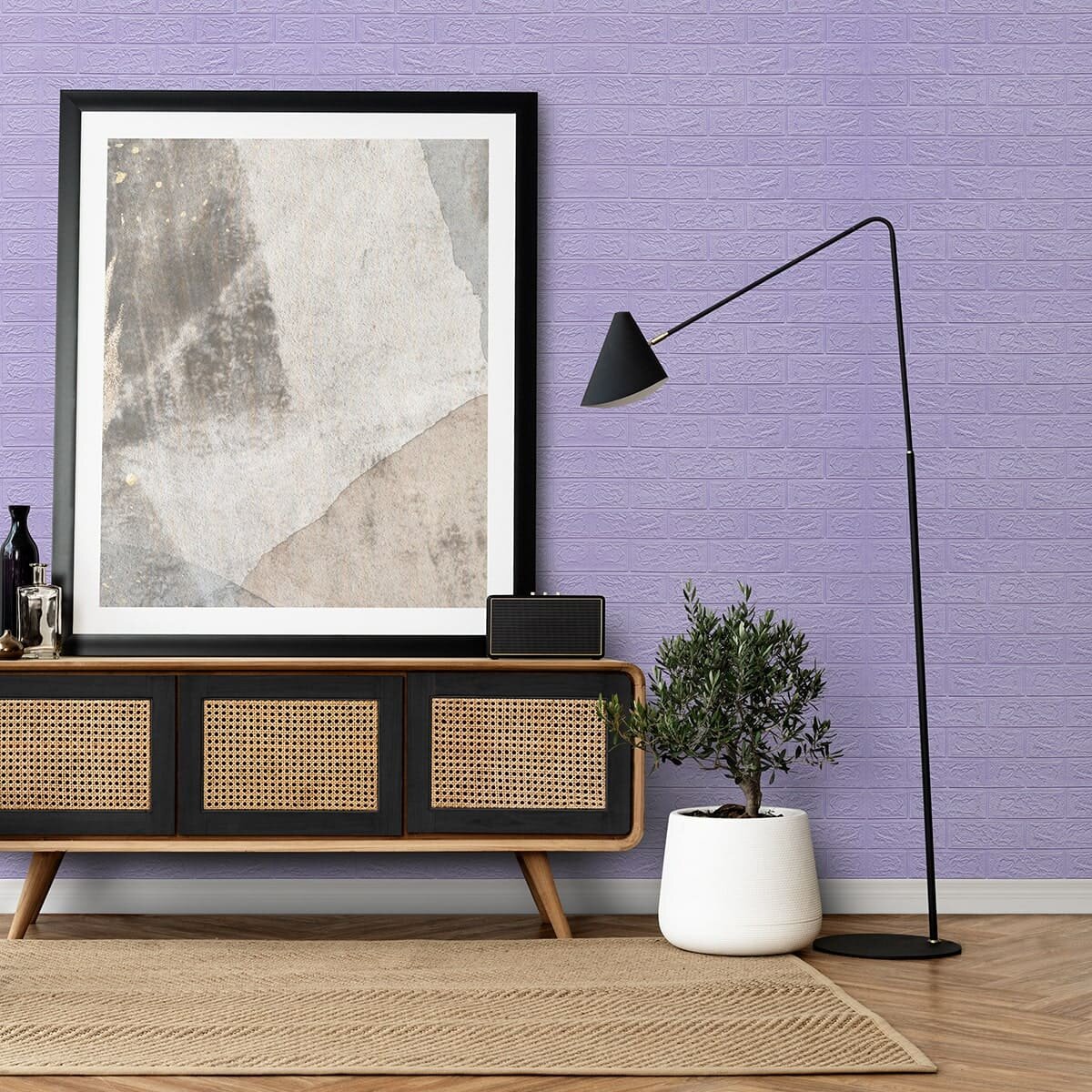 Самоклеющаяся 3D панель под светло-фиолетовый кирпич 3080х700х3мм SW-00001758 — изображение 6