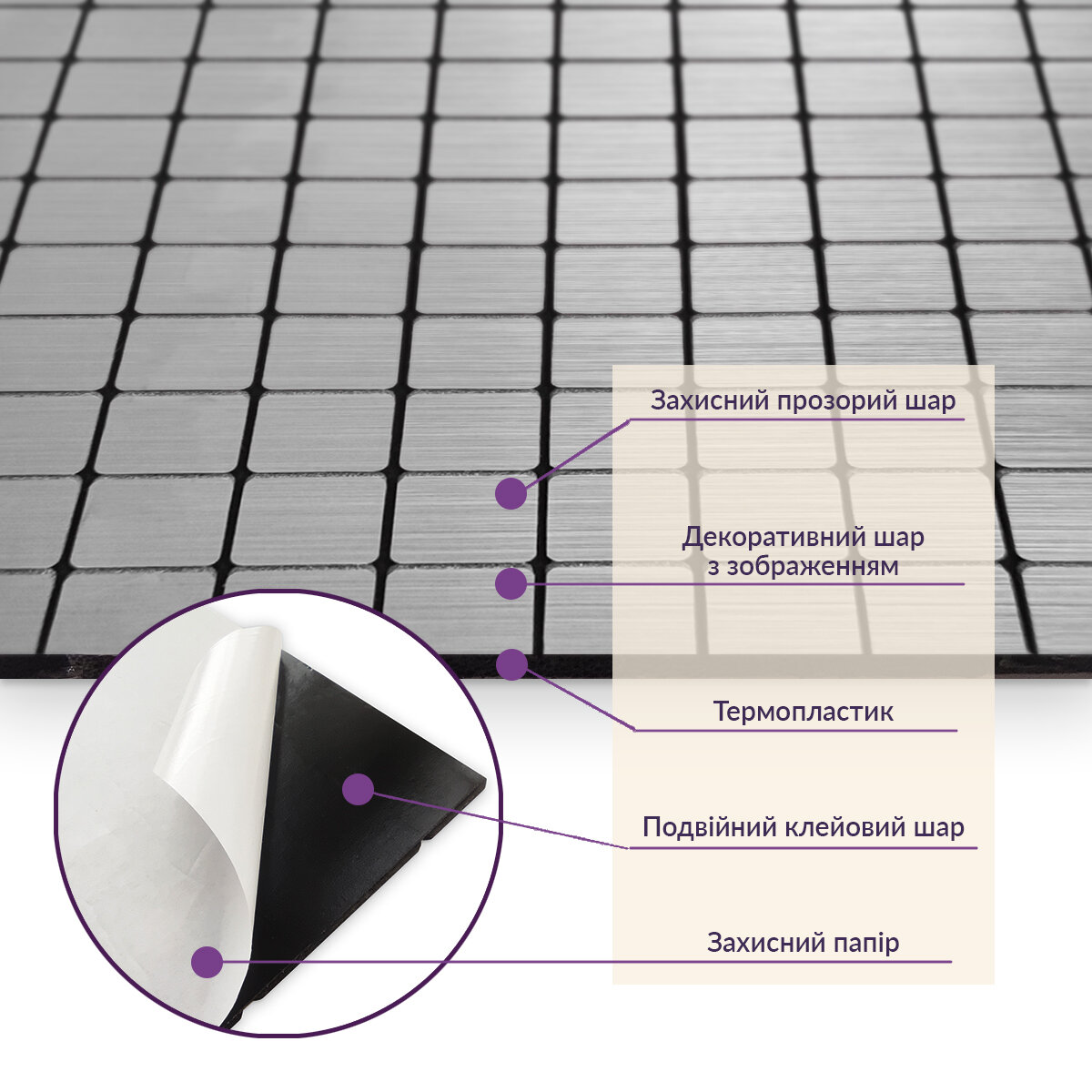 Самоклеящаяся PET мозаика 30*30CM*4MM (D) SW-00001649 — изображение 5